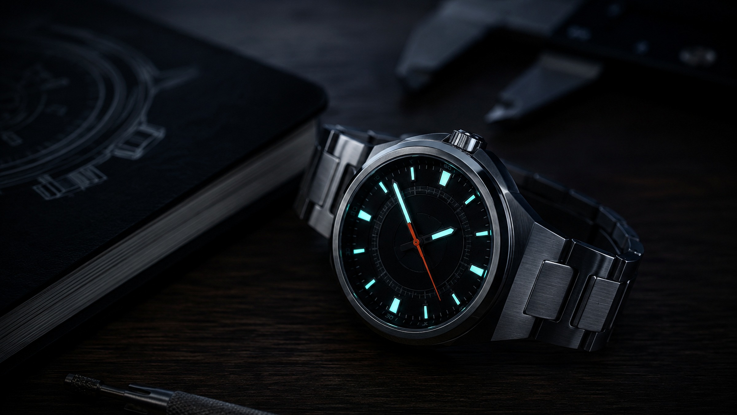 Night detail editorial image for Prototype Watches