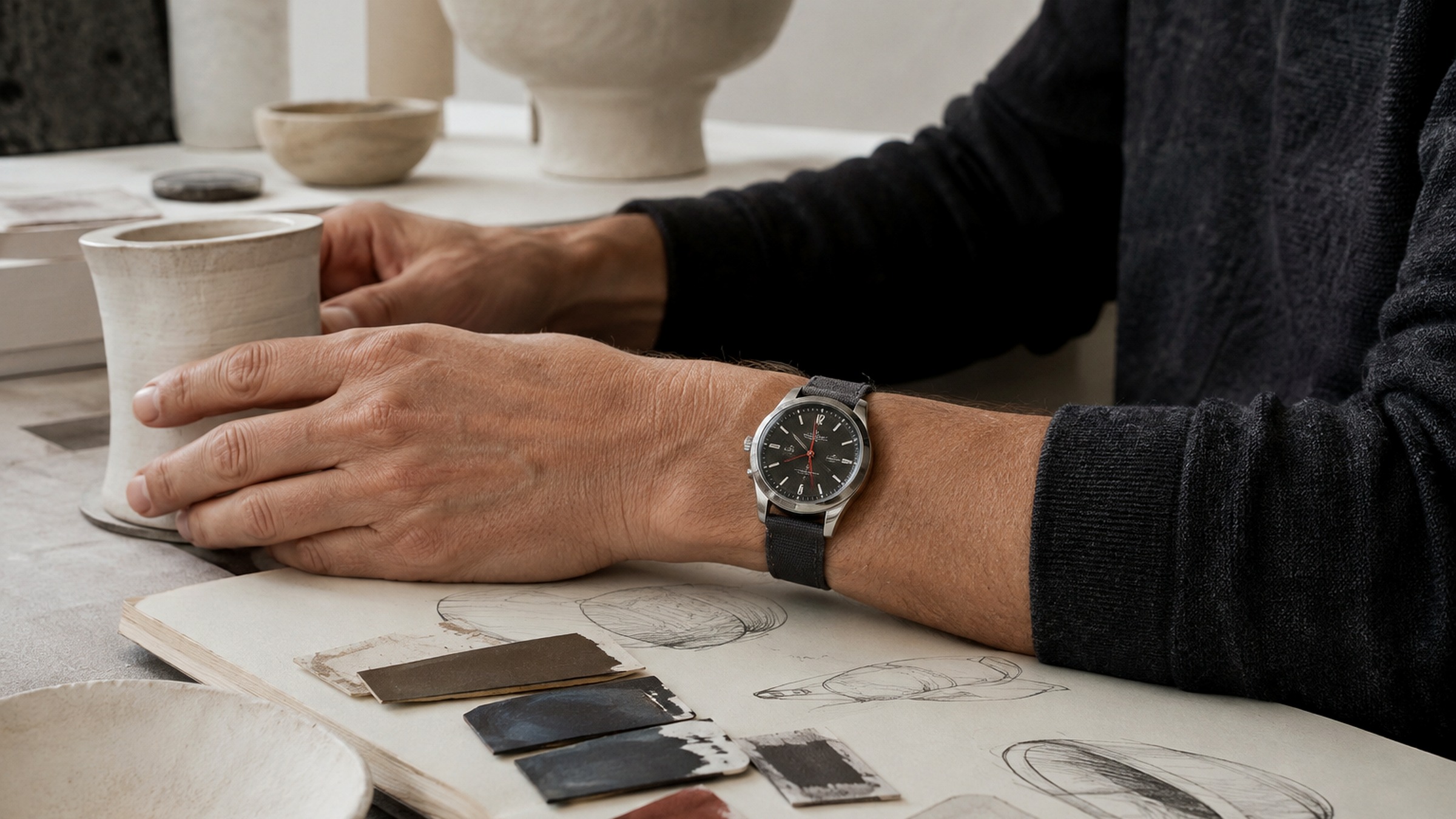 Ceramic artist editorial image for Prototype Watches